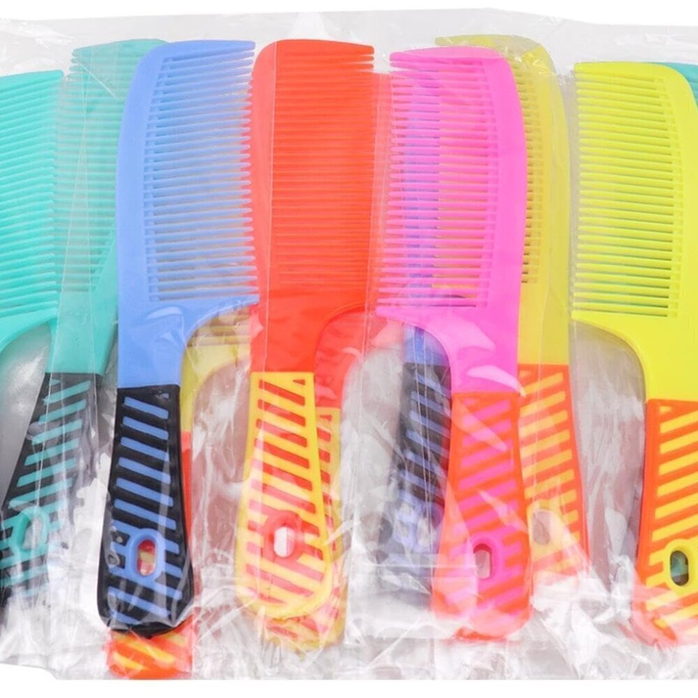 Disposable Widen Combs Bulk 8.1 In Plastic Multi-Color Pack of 30 for Hair Styli